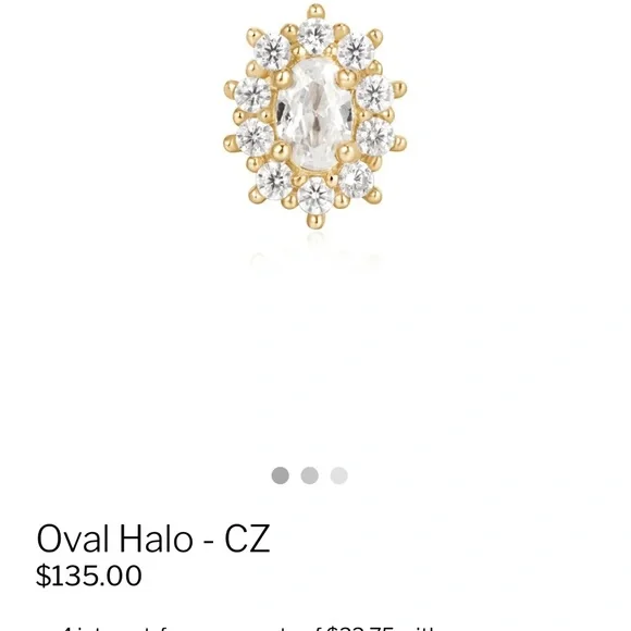 (2) oval halo ember body jewelry ends - Picture 3 of 10